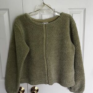 Prologue Olive Green Sherpa Sweater